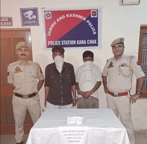 JAMMU RURAL POLICE APPREHENDS TWO SUSPECTED DRUG PEDDLERS; HEROIN-LIKE SUBSTANCE RECOVERED IN KANACHAK
