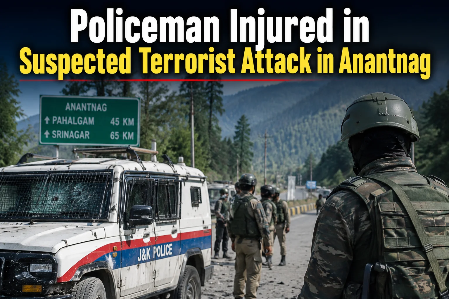 Policeman Injured in Suspected Terrorist Attack in Anantnag