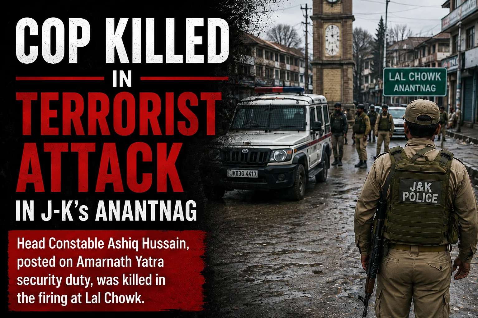 Cop killed in terrorist attack in J-K’s Anantnag