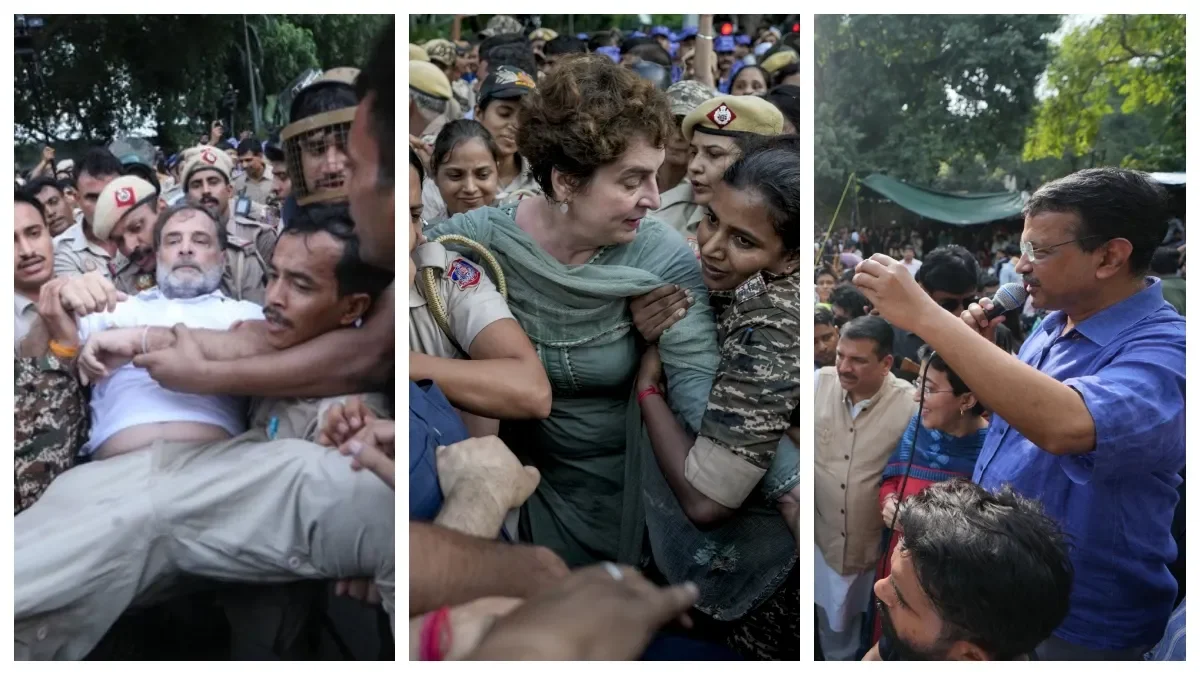 Rahul, Priyanka Detained During Congress Protest Over NEET Paper Leak