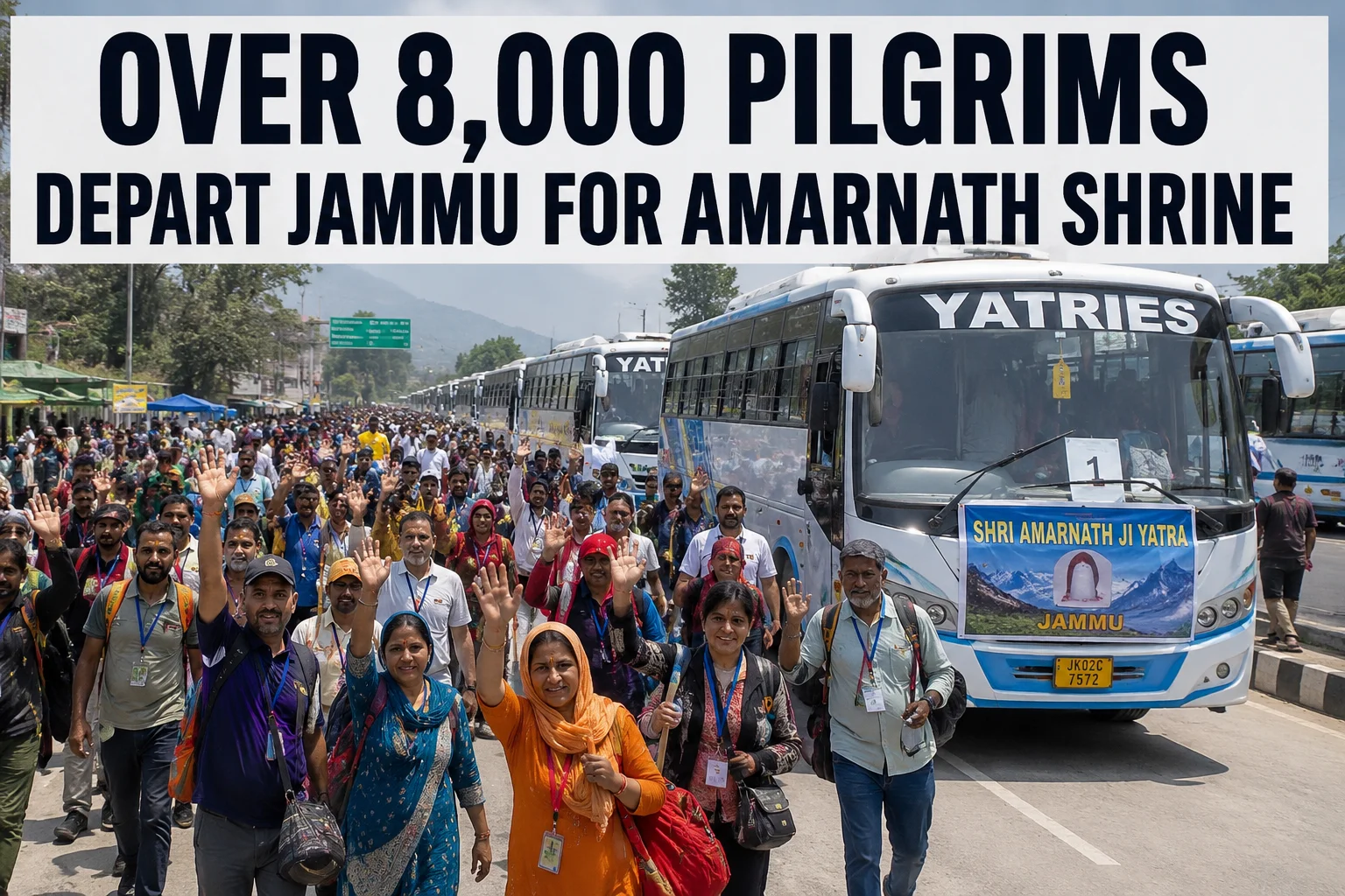Over 8,000 Pilgrims Depart Jammu for Amarnath Shrine