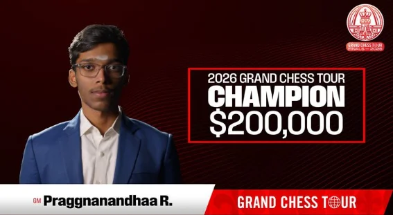 Praggnanandhaa Makes History, Becomes First Indian To Win Grand Chess Tour