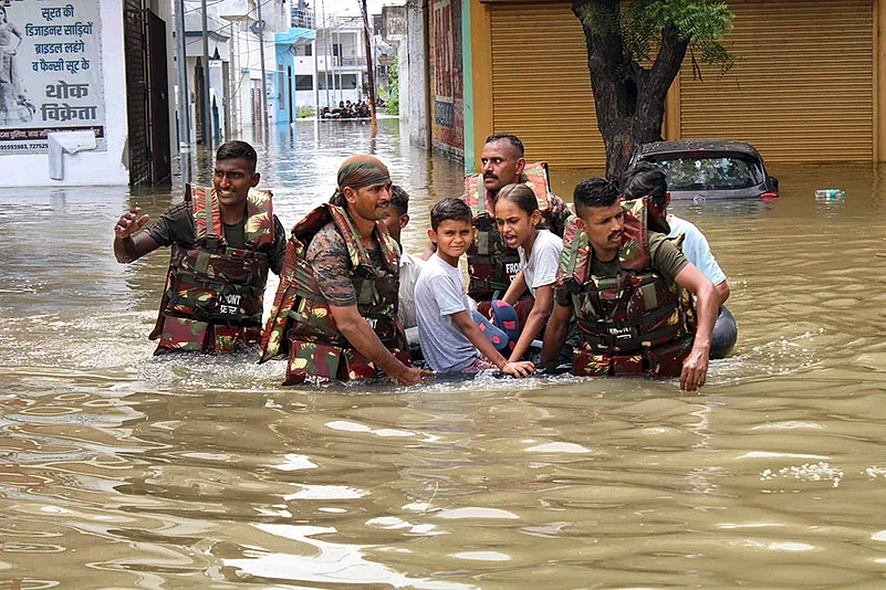 Civil defence personnel deployed across Jammu amid flash-flood threat