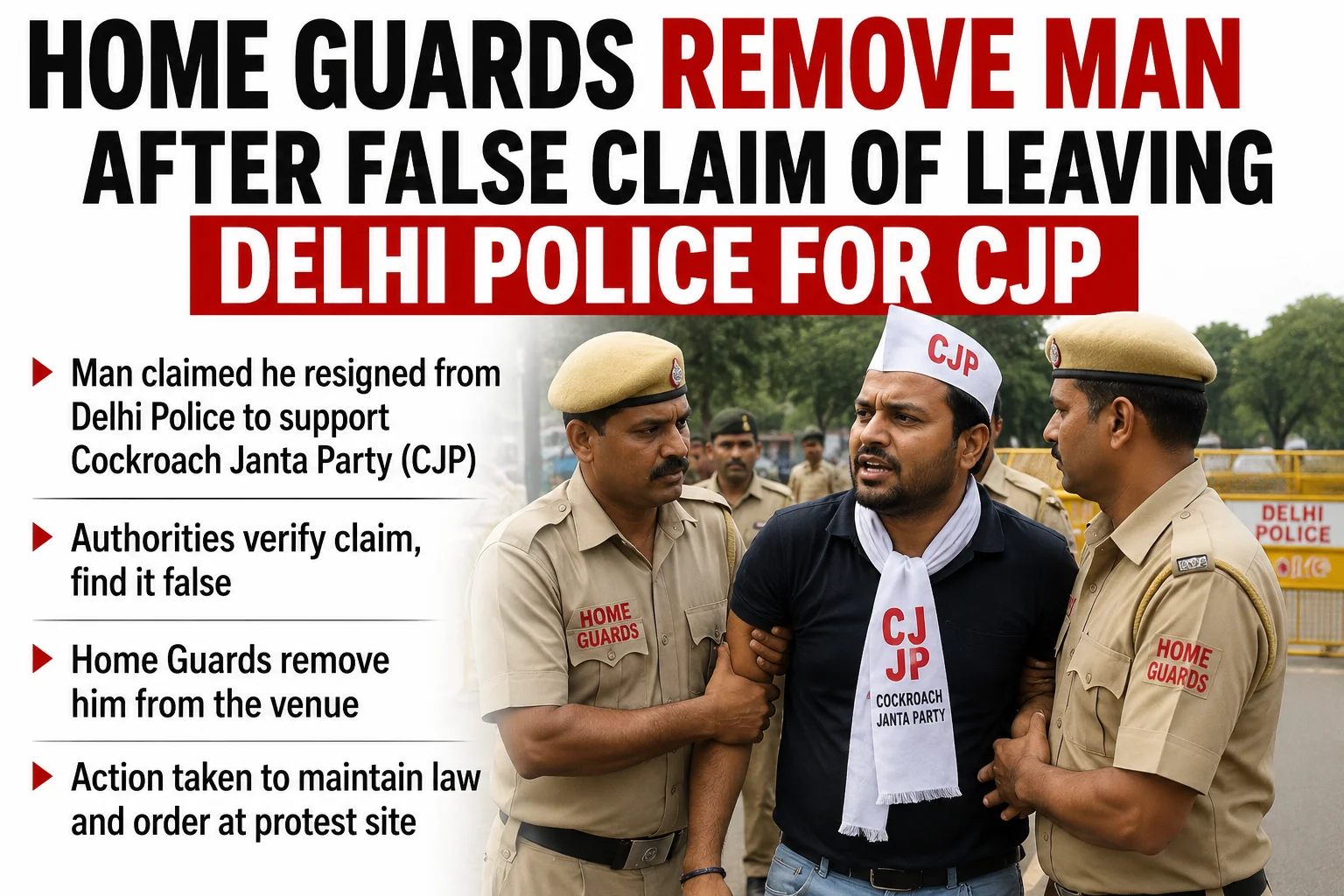 Home Guards Remove Man After False Claim of Leaving Delhi Police for CJP