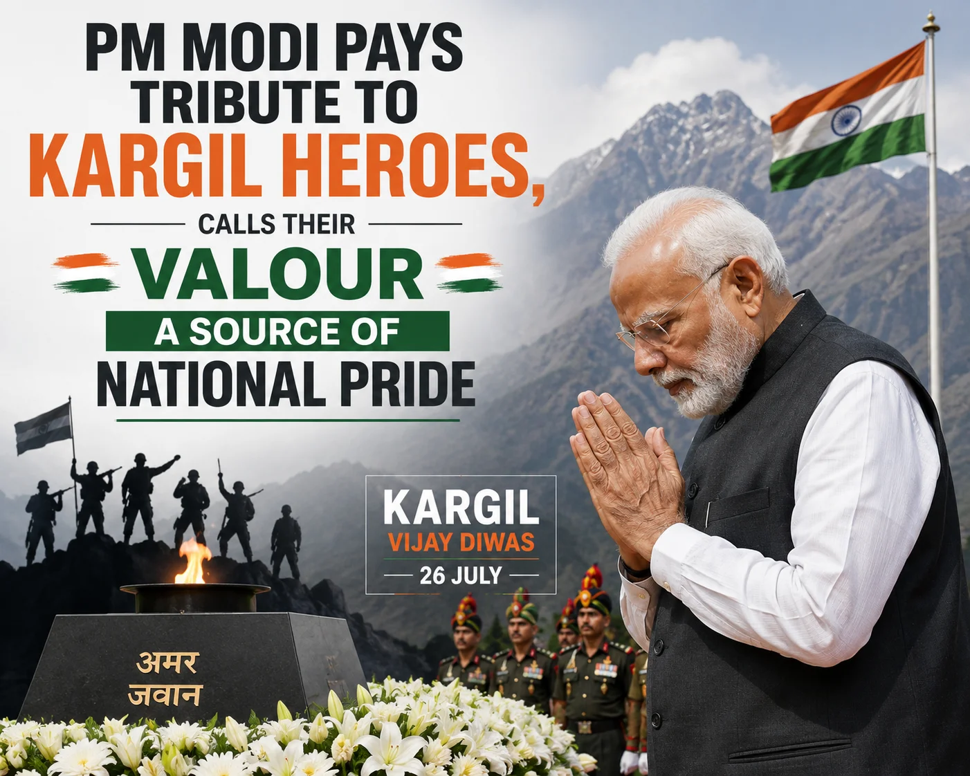 PM Modi Pays Tribute to Kargil Heroes, Calls Their Valour a Source of National Pride