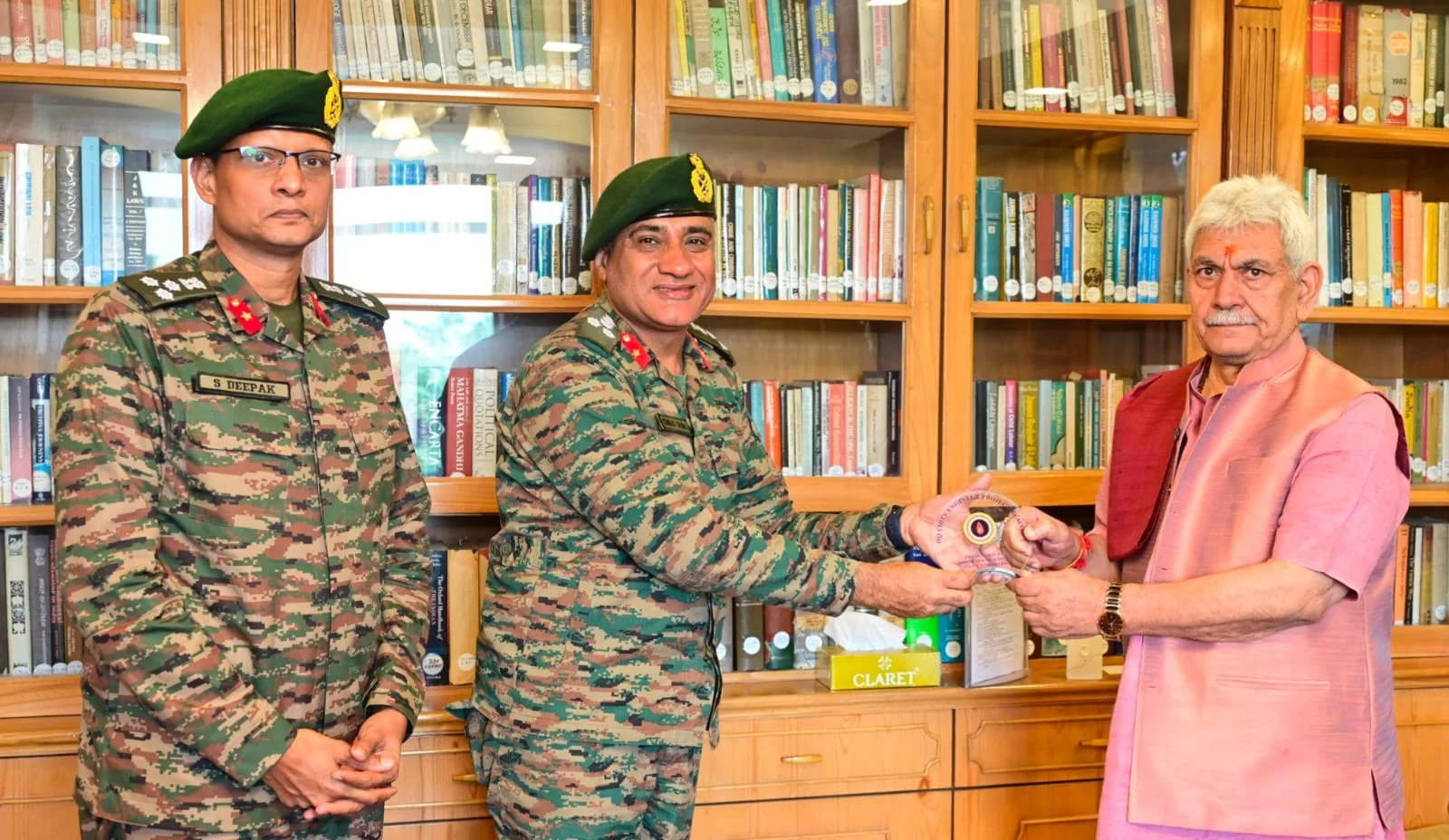 Brig Chirag Ghura, CE, BRO, others call on LG Manoj Sinha